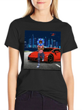Flower Head Red Car City T-Shirt