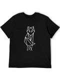 Geometric Fox Graphic Tee - Modern Style