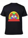Funky Mushroom Graphic Tee - Black