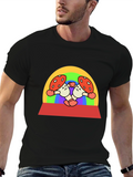 Funky Mushroom Graphic Tee - Black