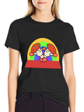 Funky Mushroom Graphic Tee - Black