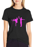 Ballet Dance Graphic Tee - Pink Silhouette