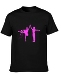 Ballet Dance Graphic Tee - Pink Silhouette