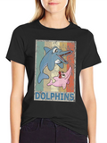 Retro Dolphin Cartoon T-Shirt