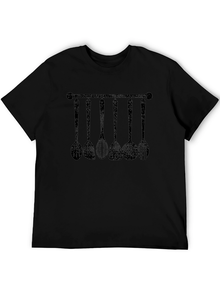 Culinary Tool Rack Graphic T-Shirt - Black
