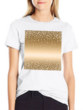Mens Black Tee with Gold Confetti Print
