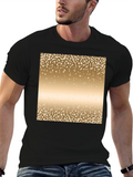 Mens Black Tee with Gold Confetti Print