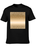 Mens Black Tee with Gold Confetti Print