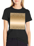 Mens Black Tee with Gold Confetti Print