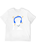 Reggaeton Music T-Shirt - Blue Headphones Design