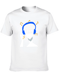 Reggaeton Music T-Shirt - Blue Headphones Design