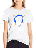 Reggaeton Music T-Shirt - Blue Headphones Design