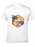 Beach Scene Graphic Tee - Black T-Shirt