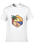 Beach Scene Graphic Tee - Black T-Shirt