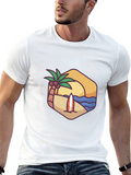 Beach Scene Graphic Tee - Black T-Shirt