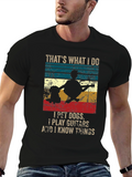 Dog Petting Guitar Playing Funny T-Shirt