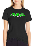 Cute Turtle Trio Graphic T-Shirt - Black