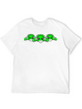 Cute Turtle Trio Graphic T-Shirt - Black
