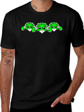 Cute Turtle Trio Graphic T-Shirt - Black