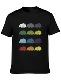 Retro Hedgehog Pattern Graphic T-Shirt
