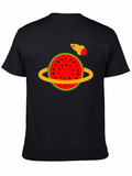 Watermelon Planet Tee - Space Rocket Design