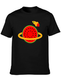 Watermelon Planet Tee - Space Rocket Design