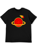 Watermelon Planet Tee - Space Rocket Design