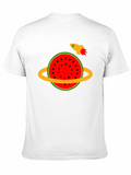 Watermelon Planet Tee - Space Rocket Design