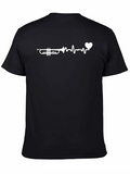 Trumpet Heartbeat Graphic Tee - Musicians Love