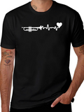 Trumpet Heartbeat Graphic Tee - Musicians Love