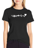 Trumpet Heartbeat Graphic Tee - Musicians Love