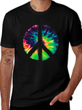 Tie Dye Peace Sign Graphic T-Shirt