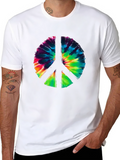 Tie Dye Peace Sign Graphic T-Shirt