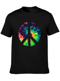 Tie Dye Peace Sign Graphic T-Shirt