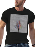 Abstract Tree Graphic Black T-Shirt