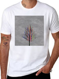 Abstract Tree Graphic Black T-Shirt