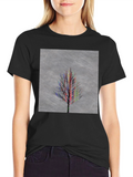 Abstract Tree Graphic Black T-Shirt