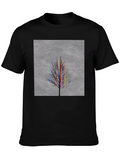 Abstract Tree Graphic Black T-Shirt