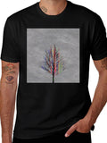 Abstract Tree Graphic Black T-Shirt