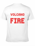 Volcano On Fire Graphic Tee - Black Cotton T-Shirt