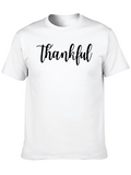 Thankful Black Crew Neck Graphic Tee