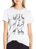 Giraffe Print Black T-Shirt