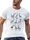 Giraffe Print Black T-Shirt