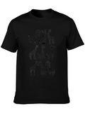 Giraffe Print Black T-Shirt