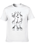Giraffe Print Black T-Shirt