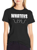Whatever Shrug Emoji Black T-Shirt