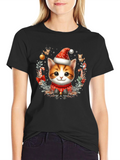 Festive Kitten Christmas T-Shirt