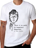 Buddha Happiness Quote Black T-Shirt