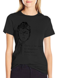 Buddha Happiness Quote Black T-Shirt