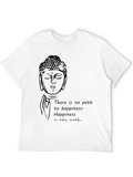 Buddha Happiness Quote Black T-Shirt